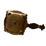 MB - Vintage Enamel and Brass Candle Holder with Ornate Handle