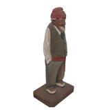 MB - Vintage Hand Carved Wooden Figurine