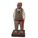 MB - Vintage Hand Carved Wooden Figurine