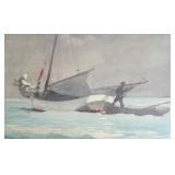 MB - Framed Boat Print Signed and Dated 1903