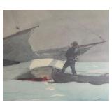 MB - Framed Boat Print Signed and Dated 1903