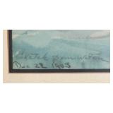 MB - Framed Boat Print Signed and Dated 1903