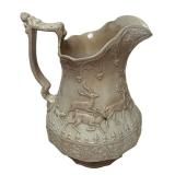 MB - Set of 2 Vintage Ceramic Pitchers including S Hughes Stag Relief