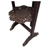 MB - Vintage Three Tier Wooden Shelf with Ornate Carved Design