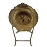 MB - Vintage Pink Guilloche Enamel Table Clock with Floral Design