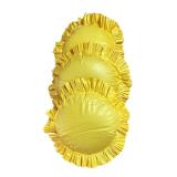 MB - Set of 3 Yellow Round Ruffled Accent Pillows