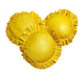 MB - Set of 3 Yellow Round Ruffled Accent Pillows