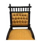 U - Victorian Antique Parlor Chair with Upholstered Seat and Ornate Wood Frame