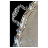 MB - Set of 2 Large Ornate Silver Plated Serving Platters