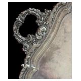 MB - Set of 2 Large Ornate Silver Plated Serving Platters