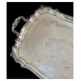 MB - Set of 2 Large Ornate Silver Plated Serving Platters