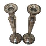 MB - Pair of Vintage Weighted Sterling Silver Candle Holders