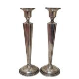 MB - Pair of Vintage Weighted Sterling Silver Candle Holders