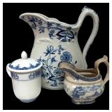 MB - Blue and White Pitchers and Lidded Teacup Collection
