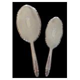 MB - Vintage Vanity Mirror and Brush Set