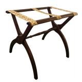 MB - Vintage Wooden Luggage Stand with Tapestry Straps