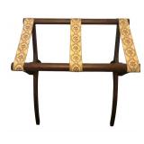 MB - Vintage Wooden Luggage Stand with Tapestry Straps