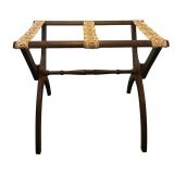 MB - Vintage Wooden Luggage Stand with Tapestry Straps