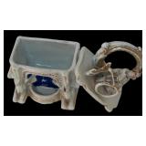 MB - Vintage Porcelain Fairing Box with Boy Figure