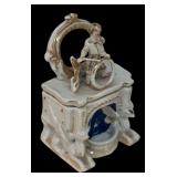 MB - Vintage Porcelain Fairing Box with Boy Figure