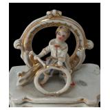 MB - Vintage Porcelain Fairing Box with Boy Figure