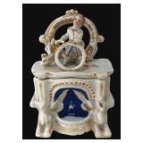 MB - Vintage Porcelain Fairing Box with Boy Figure