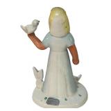 MB - Royal Dux of Czechoslovakia Porcelain Girl with Birds Figurine