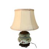 MB - Vintage Hand-Painted Glass Table Lamp
