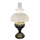 MB - Vintage Brass and Milk Glass Oil Lamp