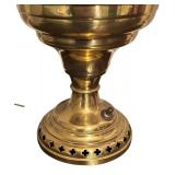 MB - Vintage Brass and Milk Glass Oil Lamp