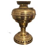 MB - Vintage Brass and Milk Glass Oil Lamp