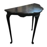 BR - Vintage Black Accent Table with Curved Legs