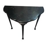 BR - Vintage Black Accent Table with Curved Legs