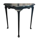 BR - Vintage Black Accent Table with Curved Legs
