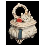 MB - Fancy Antique Porcelain Fairing Box