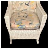 BR - Vintage White Wicker Rocking Chair
