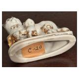 MB - Vintage Brass Candle Holder, Antique Porcelain Fairing Box, Figurine Opera Glasses and More