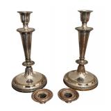 MB - Pair of Silver Plated Candleholders