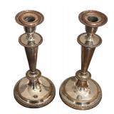 MB - Pair of Silver Plated Candleholders