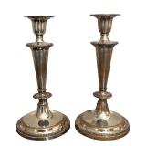MB - Pair of Silver Plated Candleholders
