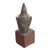 MB - Antique Burmese Bronze Weight and Southeast Bronze Buddha Head Sculpture