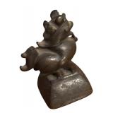 MB - Antique Burmese Bronze Weight and Southeast Bronze Buddha Head Sculpture