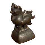 MB - Antique Burmese Bronze Weight and Southeast Bronze Buddha Head Sculpture