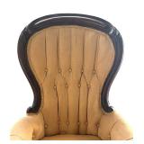 BR -Antique Upholstered Rocking Chair with Carved Wood Frame