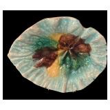 BR - Vintage Silver Candleholders and Majolica Leaf Dish