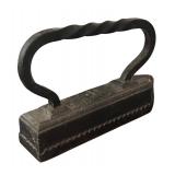 BR - Antique Cast-Iron Flat Iron with Twisted Handle