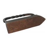 BR - Antique Cast-Iron Flat Iron with Twisted Handle