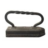 BR - Antique Cast-Iron Flat Iron with Twisted Handle