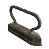 BR - Antique Cast-Iron Flat Iron with Twisted Handle