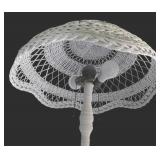 P - Vintage Wicker Floor Lamp with Woven Shade